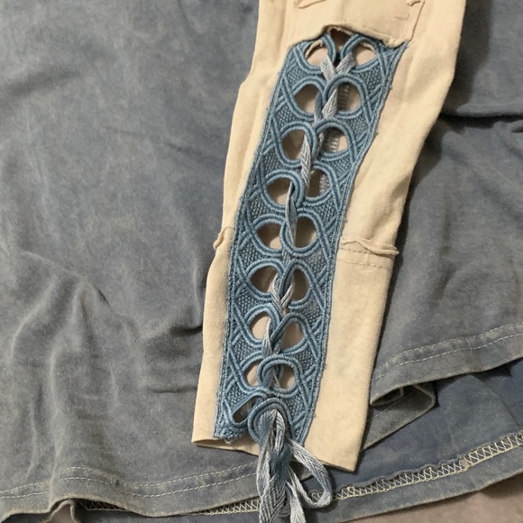 Oli & Hali Two-Tone Raglan Sleeve — Slate Blue & Cream - Picture 5 of 10